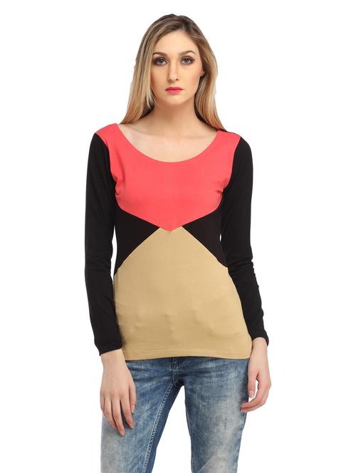 long sleeved color-blocked regular top - 18347499 - Very Small Image - 1