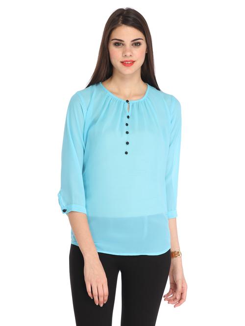 key hole neck solid top - 18347507 - Very Small Image - 1