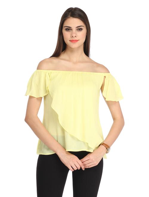 off shoulder solid top - 18347512 - Very Small Image - 1