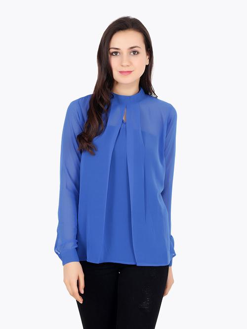 mock neck solid top - 18347529 - Very Small Image - 1
