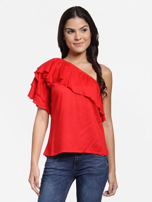 single shoulder solid top - 18347544 - Very Small Image - 1