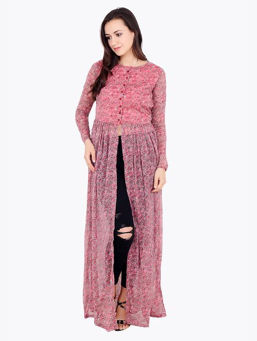 front slit floral tunic - 18347643 - Very Small Image - 1