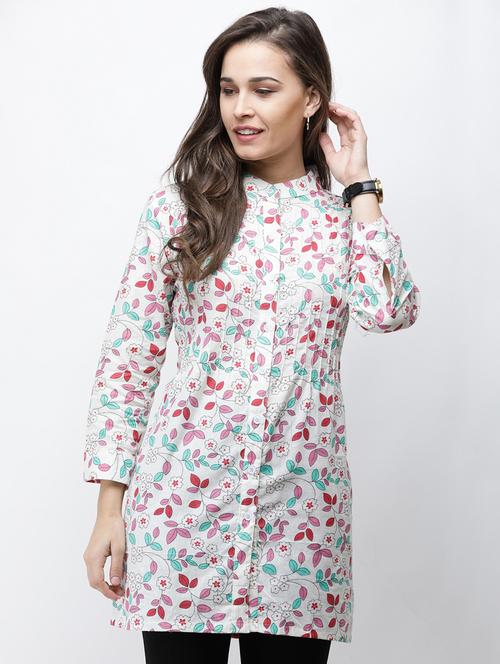long-sleeved printed regular tunic - 18347823 - Very Small Image - 1
