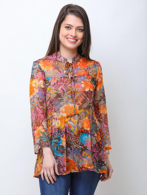 long-sleeved printed regular tunic - 18347831 - Very Small Image - 1