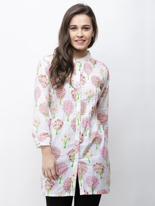 long-sleeved printed regular tunic - 18347839 - Very Small Image - 1