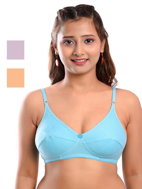 pack of 3 solid regular bra - 18348072 - Very Small Image - 1