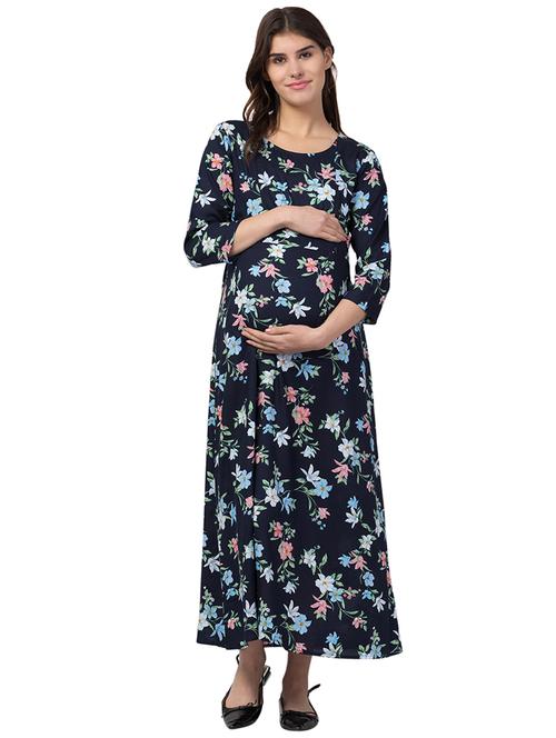 round neck floral print maxi - 18349284 - Very Small Image - 1