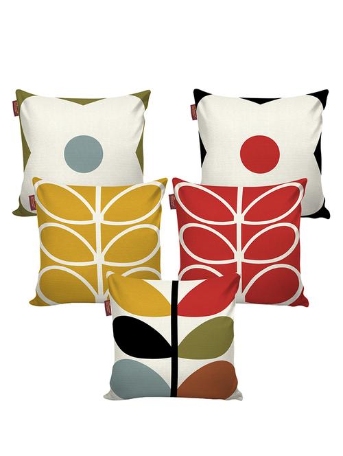 aerohaven set of 5 designer decorative throw pillow/cushion covers - cc140 - (20 inch x 20 inch, multicolour) - 18351119 - Very Small Image - 1