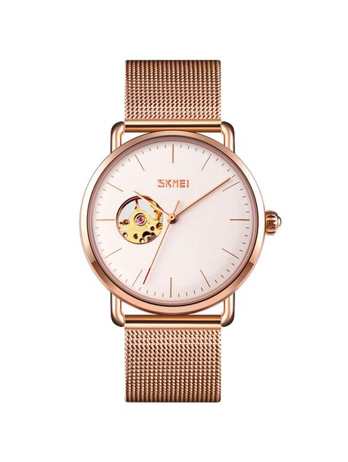 skmei 9201 men new mechanical watch stainless steel mesh belt luxury fashion dial automatic watches for me - 18351491 - Very Small Image - 1