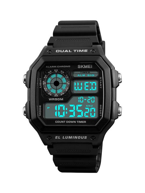 skmei 1299 men's sports watch dual time daily alarm snooze hourly chime timed reminder chronograph countdown calendar - 18351542 - Very Small Image - 1