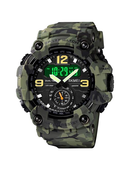 skmei 1637 3 time dual display analog led quartz wristwatch w/ shockproof for men - 18351592 - Very Small Image - 1