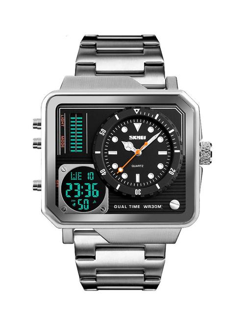 skmei 1392 original multi time zone large dial analog digital luxury watch for men - 18351594 - Very Small Image - 1
