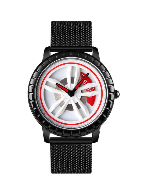 skmei 1634 fashion men watch creative hollow design wheel dial stainless steel strap quartz - 18351643 - Very Small Image - 1