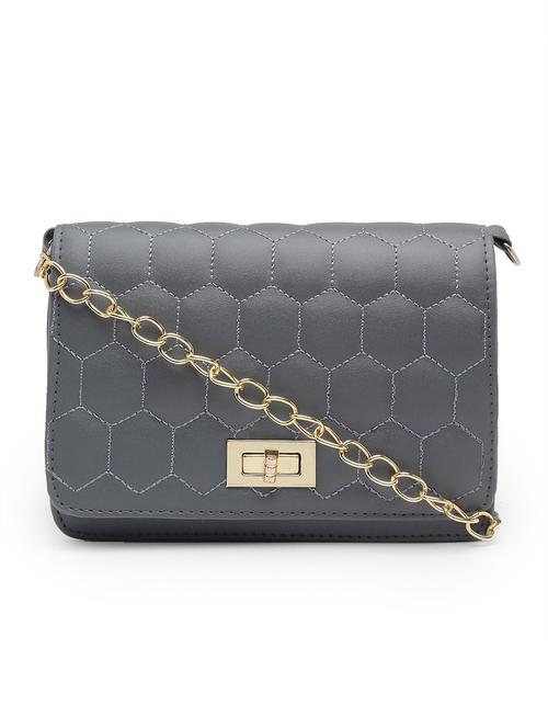 grey solid regular sling bag - 18351676 - Very Small Image - 1