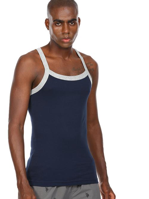 navy solid vest - 18352029 - Very Small Image - 1