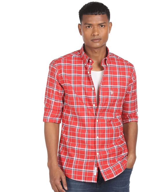 red checkered casual shirt - 18352070 - Very Small Image - 1