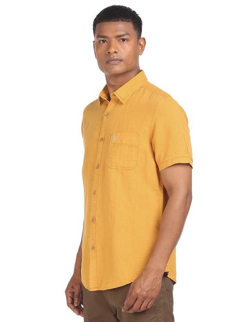 yellow solid casual shirt - 18352082 - Very Small Image - 1