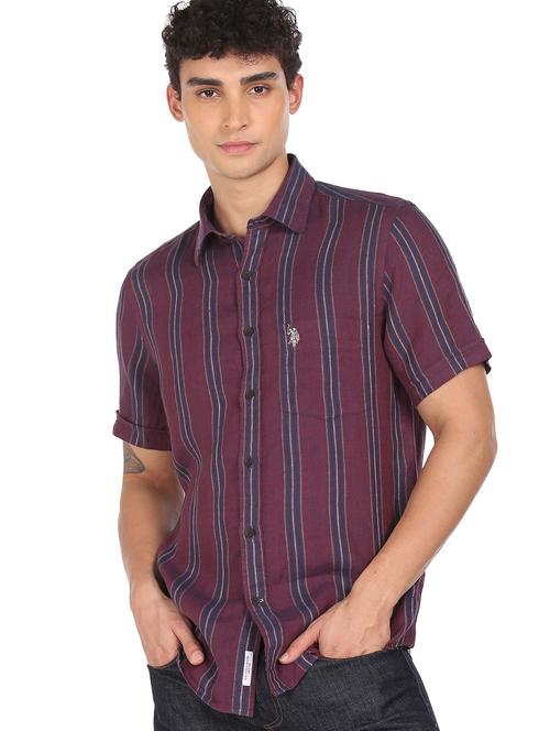 red striped casual shirt - 18352095 - Very Small Image - 1