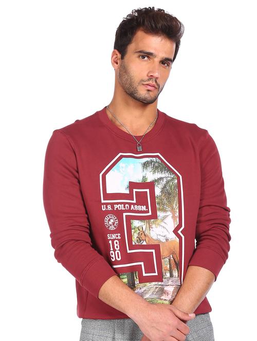 red front print sweatshirt - 18352222 - Very Small Image - 1