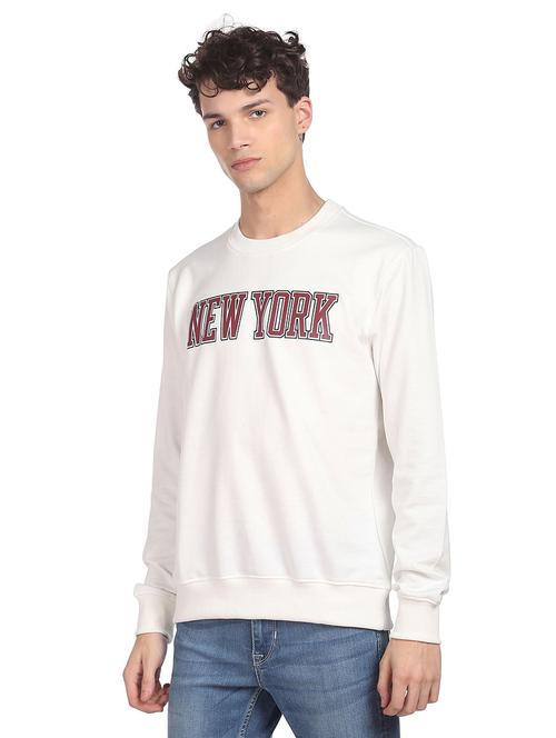 white chest print sweatshirt - 18352253 - Very Small Image - 1