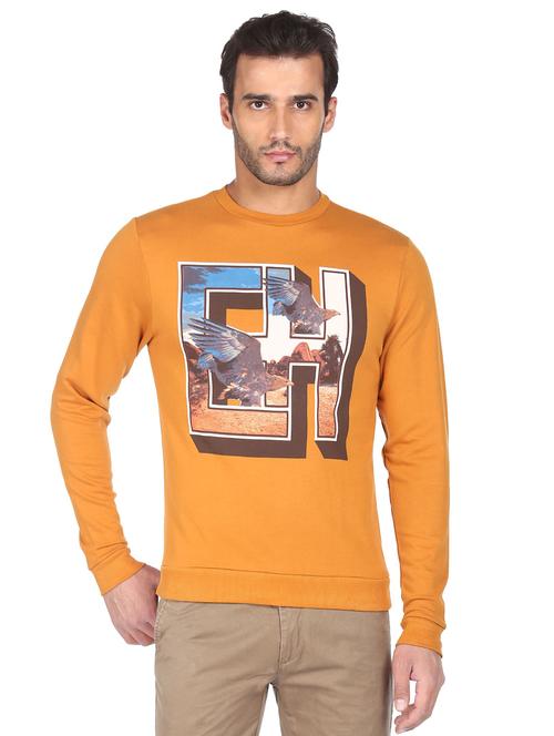 orange chest printed sweatshirt - 18352308 - Very Small Image - 1