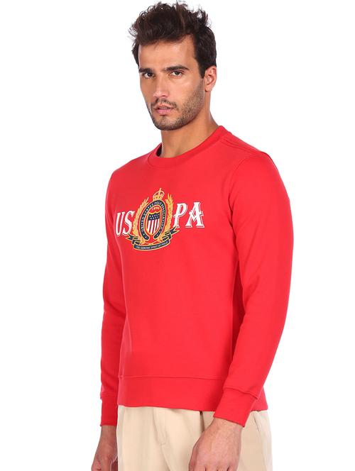 red chest print sweatshirt - 18352311 - Very Small Image - 1