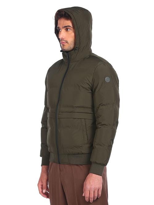 green solid casual jacket - 18352645 - Very Small Image - 1