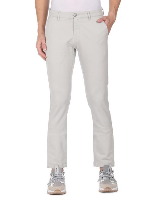 grey solid casual trouser - 18352903 - Very Small Image - 1