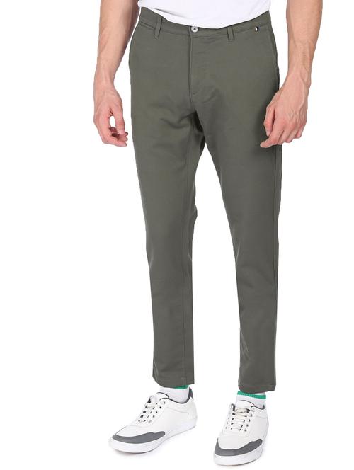 grey solid casual trouser - 18352973 - Very Small Image - 1