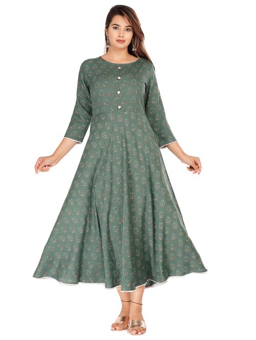 floral print flared kurta - 18354224 - Very Small Image - 1