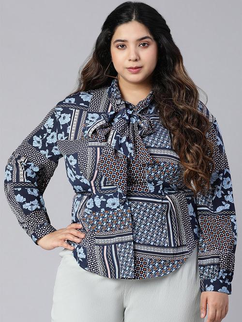 tie up neck printed top - 18354457 - Very Small Image - 1
