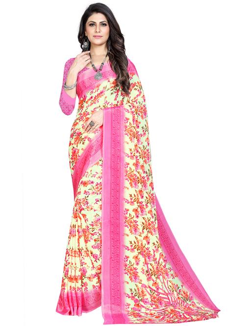 floral printed saree - 18354512 - Very Small Image - 1