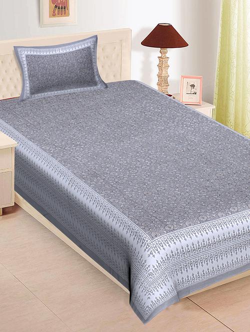 texstylehome pure cotton 280 tc jaipuri print single bedsheet with pillow cover - 18354883 - Very Small Image - 1