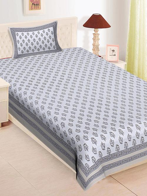 texstylehome pure cotton 280 tc jaipuri print single bedsheet with pillow cover - 18354884 - Very Small Image - 1