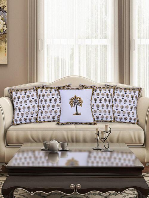 texstylehome pure cotton block print jaipuri style cushion cover for living room - 18355072 - Very Small Image - 1