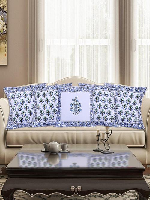 texstylehome pure cotton block print jaipuri style cushion cover for living room - 18355075 - Very Small Image - 1