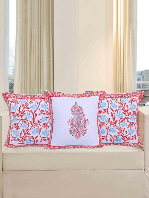 texstylehome pure cotton block print jaipuri style cushion cover for living room - 18355080 - Very Small Image - 1