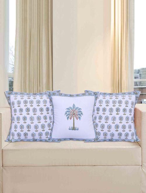 texstylehome pure cotton block print jaipuri style cushion cover for living room - 18355081 - Very Small Image - 1