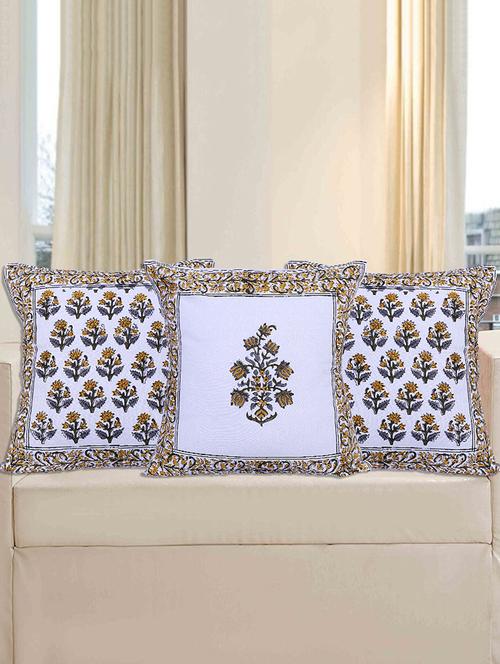 texstylehome pure cotton block print jaipuri style cushion cover for living room - 18355086 - Very Small Image - 1