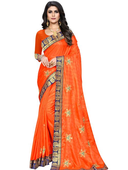 lace detailed embroidered saree with blouse - 18355097 - Very Small Image - 1