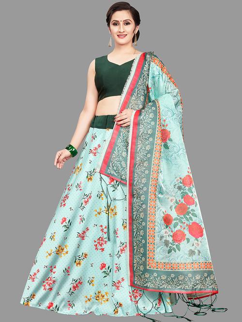 sea green flared lehenga - 18355165 - Very Small Image - 1