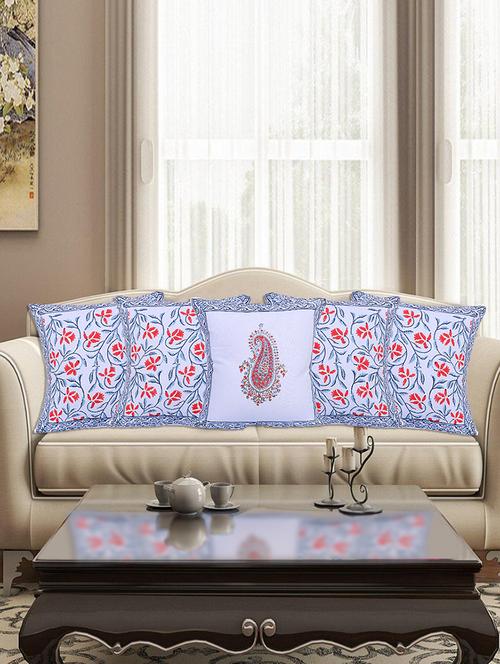 texstylers 100% cotton block print jaipuri style cushion cover - 18355200 - Very Small Image - 1
