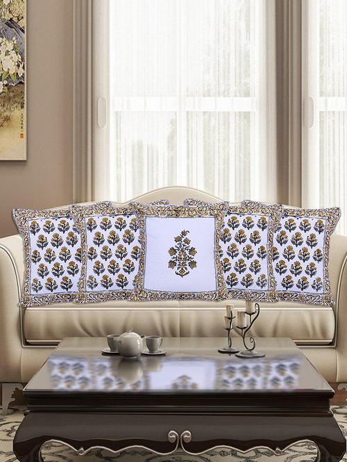 texstylers 100% cotton block print jaipuri style cushion cover - 18355207 - Very Small Image - 1