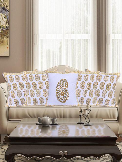 texstylers 100% cotton block print jaipuri style cushion cover - 18355209 - Very Small Image - 1