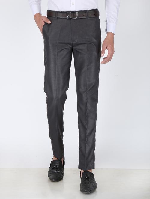charcoal-grey flat front trousers formal trouser - 18355229 - Very Small Image - 1