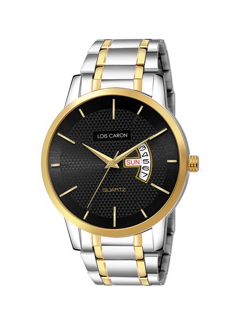 lois caron lcs-8533 original gold plated & two tone day & date functioning for boys analog watch-for men - 18355251 - Very Small Image - 1