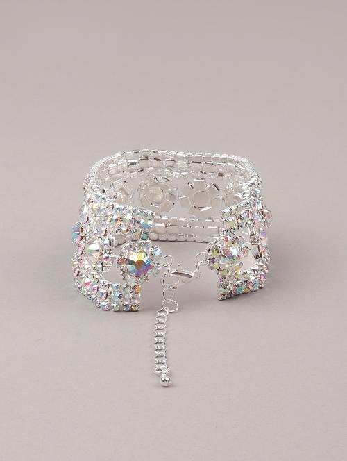 chrome effect gorgeous statement bracelet - 18355388 - Very Small Image - 1