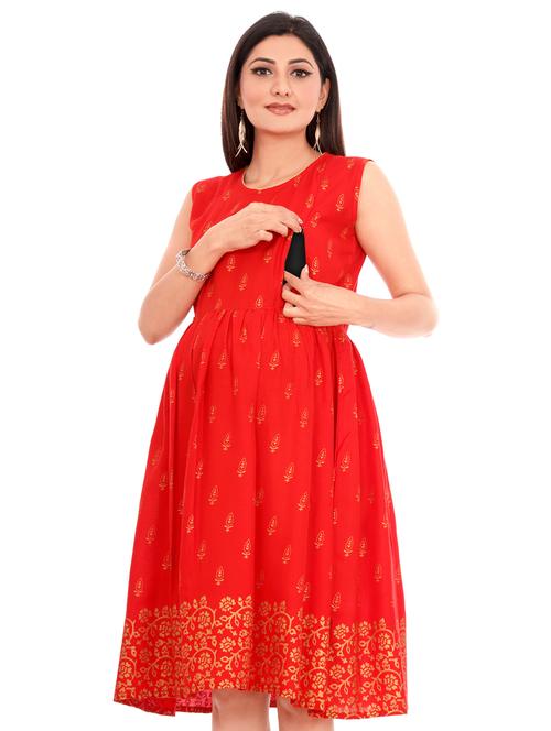 three fourth sleeved printed maternity wear - 18355629 - Very Small Image - 1