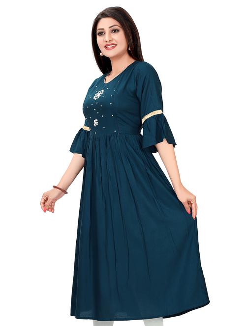 bell sleeved printed maternity wear - 18355630 - Very Small Image - 1