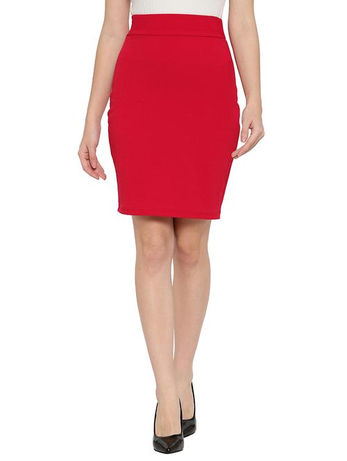 knee-length solid pencil skirt - 18356130 - Very Small Image - 1